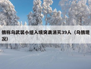 俄称乌武装小组入境突袭消灭39人（乌俄现况）