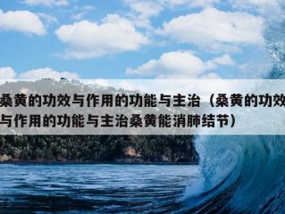 桑黄的功效与作用的功能与主治（桑黄的功效与作用的功能与主治桑黄能消肺结节）