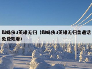 蜘蛛侠3英雄无归（蜘蛛侠3英雄无归普通话免费观看）