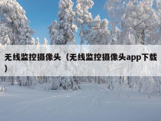 无线监控摄像头（无线监控摄像头app下载）