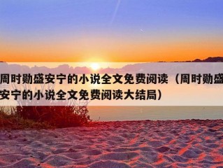 周时勋盛安宁的小说全文免费阅读（周时勋盛安宁的小说全文免费阅读大结局）