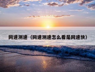 网速测速（网速测速怎么看是网速快）