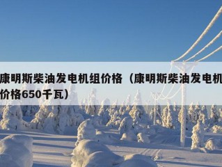 康明斯柴油发电机组价格（康明斯柴油发电机价格650千瓦）