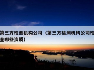 第三方检测机构公司（第三方检测机构公司检查哪些资质）