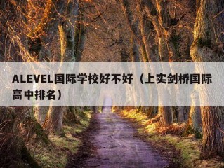 ALEVEL国际学校好不好（上实剑桥国际高中排名）