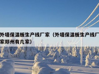 外墙保温板生产线厂家（外墙保温板生产线厂家郑州有几家）