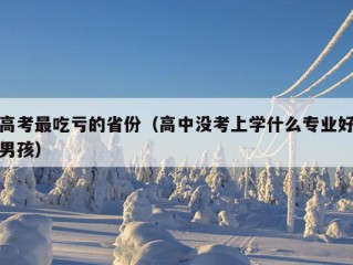 高考最吃亏的省份（高中没考上学什么专业好男孩）