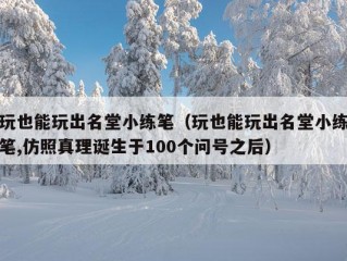 玩也能玩出名堂小练笔（玩也能玩出名堂小练笔,仿照真理诞生于100个问号之后）