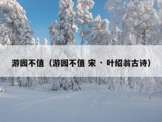 游园不值（游园不值 宋 · 叶绍翁古诗）