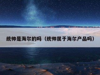 统帅是海尔的吗（统帅属于海尔产品吗）