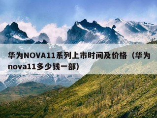 华为NOVA11系列上市时间及价格（华为nova11多少钱一部）