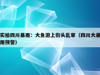 实拍四川暴雨：大鱼游上街头乱窜（四川大暴雨预警）