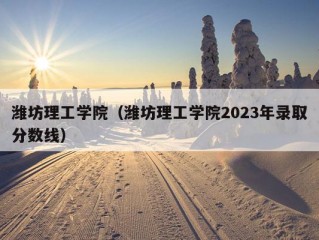 潍坊理工学院（潍坊理工学院2023年录取分数线）