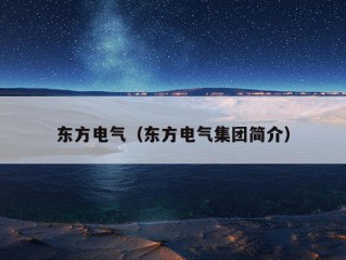 东方电气（东方电气集团简介）