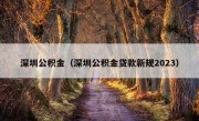 深圳公积金（深圳公积金贷款新规2023）