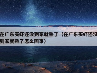 在广东买虾还没到家就熟了（在广东买虾还没到家就熟了怎么回事）