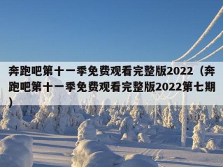 奔跑吧第十一季免费观看完整版2022（奔跑吧第十一季免费观看完整版2022第七期）