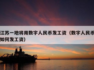 江苏一地将用数字人民币发工资（数字人民币如何发工资）