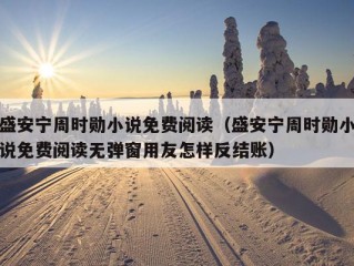 盛安宁周时勋小说免费阅读（盛安宁周时勋小说免费阅读无弹窗用友怎样反结账）