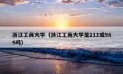 浙江工商大学（浙江工商大学是211或985吗）