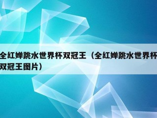 全红婵跳水世界杯双冠王（全红婵跳水世界杯双冠王图片）