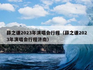 薛之谦2023年演唱会行程（薛之谦2023年演唱会行程济南）