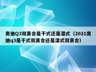 奥迪Q3双离合是干式还是湿式（2021奥迪q3是干式双离合还是湿式双离合）