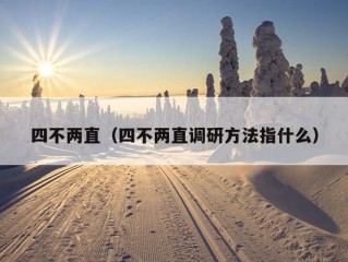 四不两直（四不两直调研方法指什么）