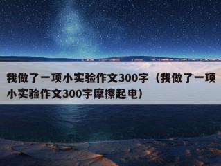 我做了一项小实验作文300字（我做了一项小实验作文300字摩擦起电）