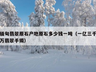 缅甸翡翠原石产地原石多少钱一吨（一亿三千万翡翠手镯）