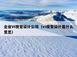 企业VI视觉设计公司（vi视觉设计是什么意思）