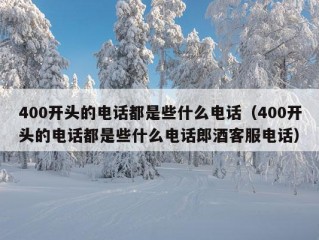 400开头的电话都是些什么电话（400开头的电话都是些什么电话郎酒客服电话）