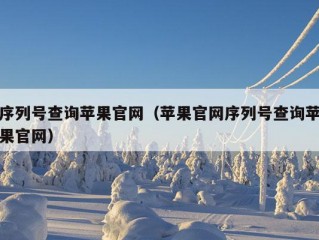 序列号查询苹果官网（苹果官网序列号查询苹果官网）