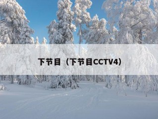 下节目（下节目CCTV4）