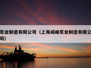 泵业制造有限公司（上海成峰泵业制造有限公司）