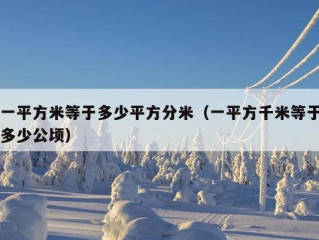 一平方米等于多少平方分米（一平方千米等于多少公顷）