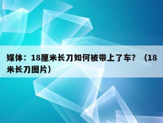 媒体：18厘米长刀如何被带上了车？（18米长刀图片）