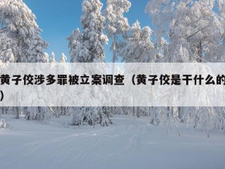 黄子佼涉多罪被立案调查（黄子佼是干什么的）