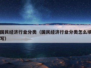 国民经济行业分类（国民经济行业分类怎么填写）