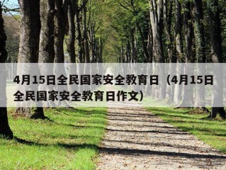 4月15日全民国家安全教育日（4月15日全民国家安全教育日作文）