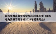 山东电力高等专科学校2023年招生（山东电力高等专科学校2023年招生专业）