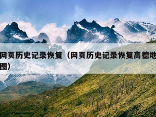 网页历史记录恢复（网页历史记录恢复高德地图）