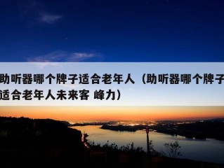 助听器哪个牌子适合老年人（助听器哪个牌子适合老年人未来客 峰力）