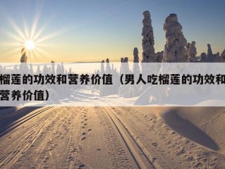 榴莲的功效和营养价值（男人吃榴莲的功效和营养价值）