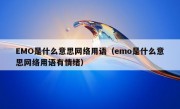 EMO是什么意思网络用语（emo是什么意思网络用语有情绪）